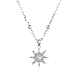 Stainless Steel Sun Pendant Necklace for Women Minimalist Golden-Tone Tiny Sun Charm Chain Jewelry, Durable Casual Attire & Versatile for Casual or Formal Outfits, Simple Elegant Design