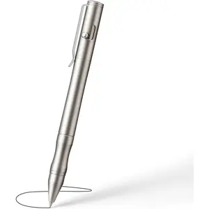 1 Pack Stainless Steel Bolt Action Pen Set, Heavy Duty EDC Pocket Gel Tactical Pen With 4 Ballpoint Refills (Sandblasting)