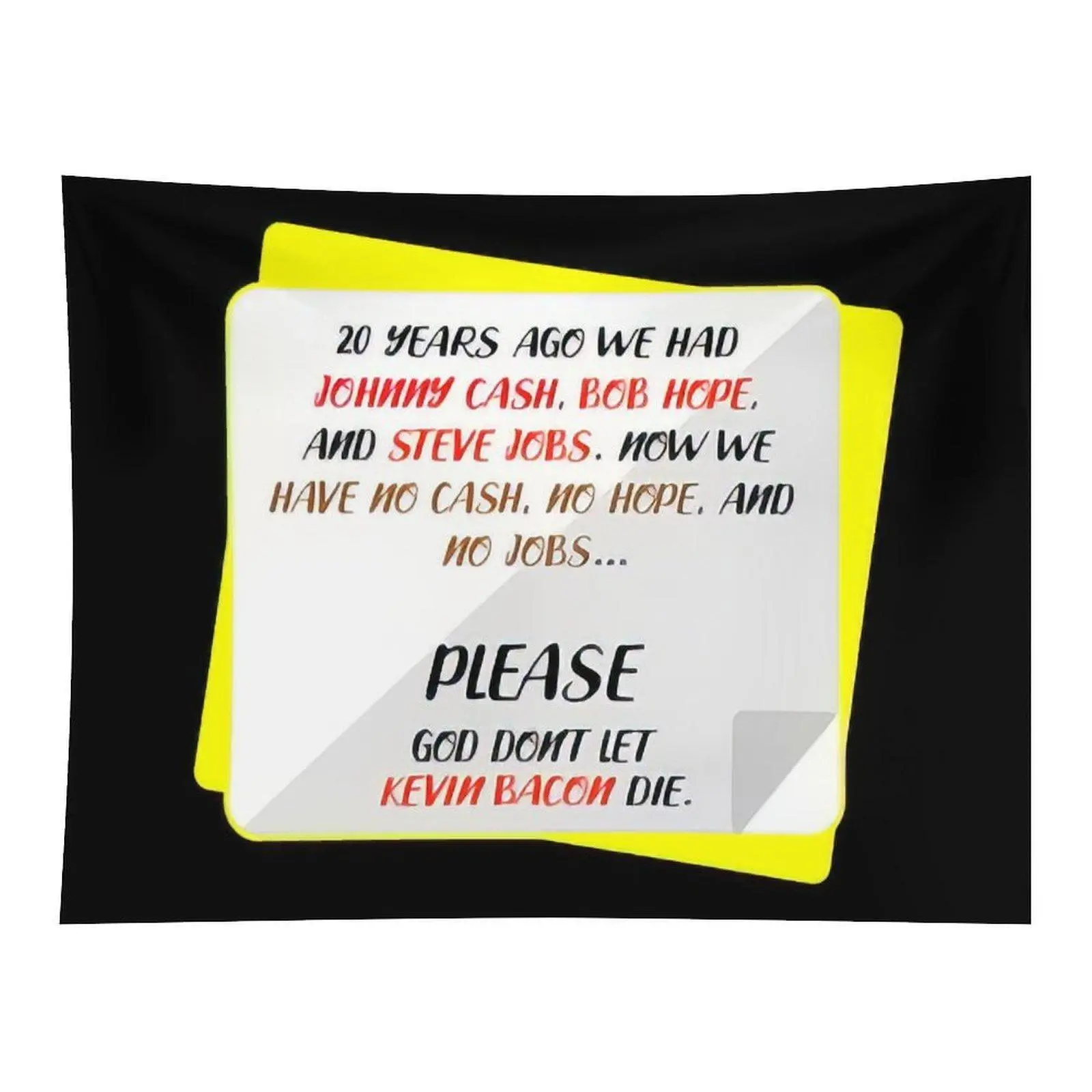 Funny Sarcastic Quote Sticker Style Wall Tapestry Humorous Text Art Black Background Creative Wall Hanging For Dorm Apartment Decoration