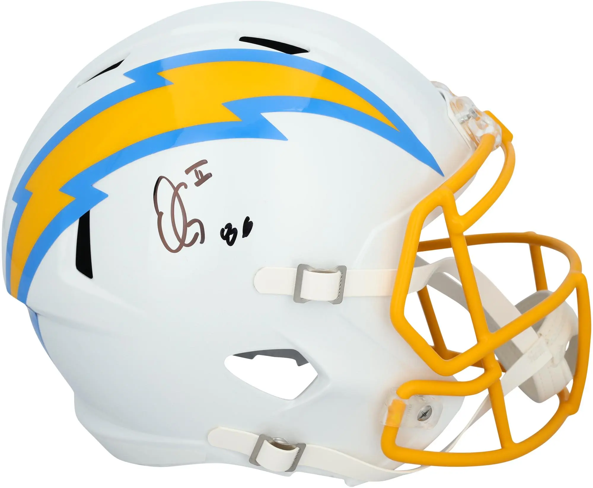 Oronde Gadsden II Los Angeles Chargers Autographed Riddell Speed Replica Helmet - Fanatics Authentic Certified