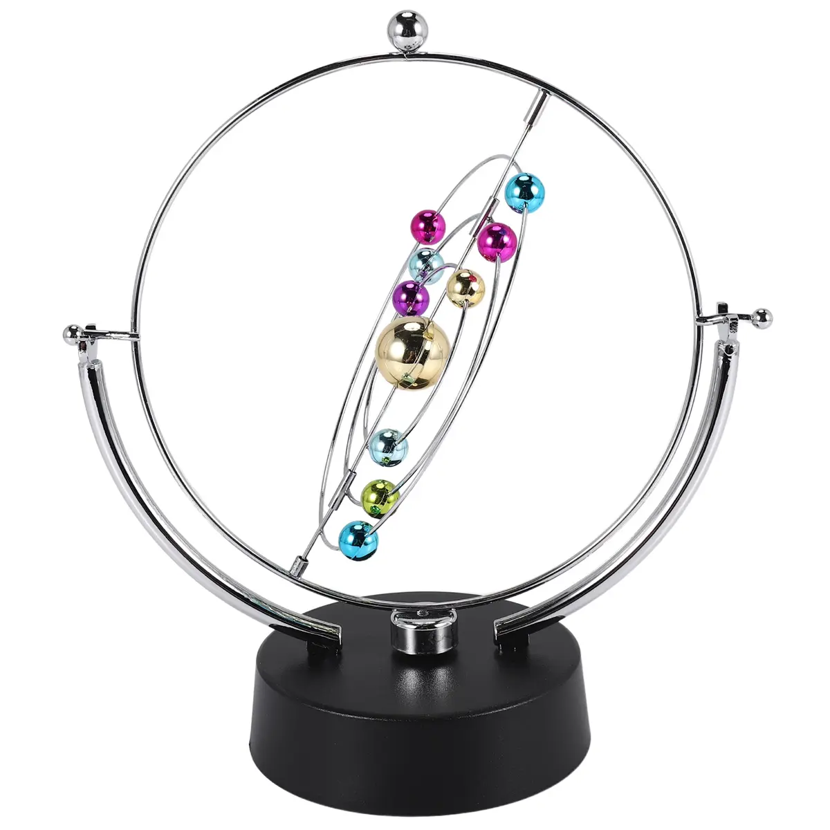Fun Battery-Powered Kinetic Art Asteroid Perpetual Motion Desk Toy, 23.5x23x11cm Unisex Family Space-Inspired Household Decoration