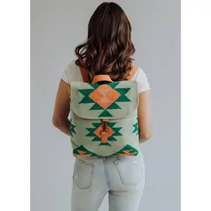 Green, Orange & Pink Aztec Backpack