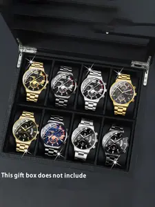 Men's Business Fashion Casual High-Quality Exquisite Business Fashion Watches Watch Set 8pcs, Multiple Styles Combination, Perfect Gift for Daily Party Birthday Christmas Halloween Back-To-School Season