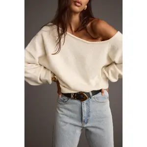 Margot Cream Asymmetrical Sweater