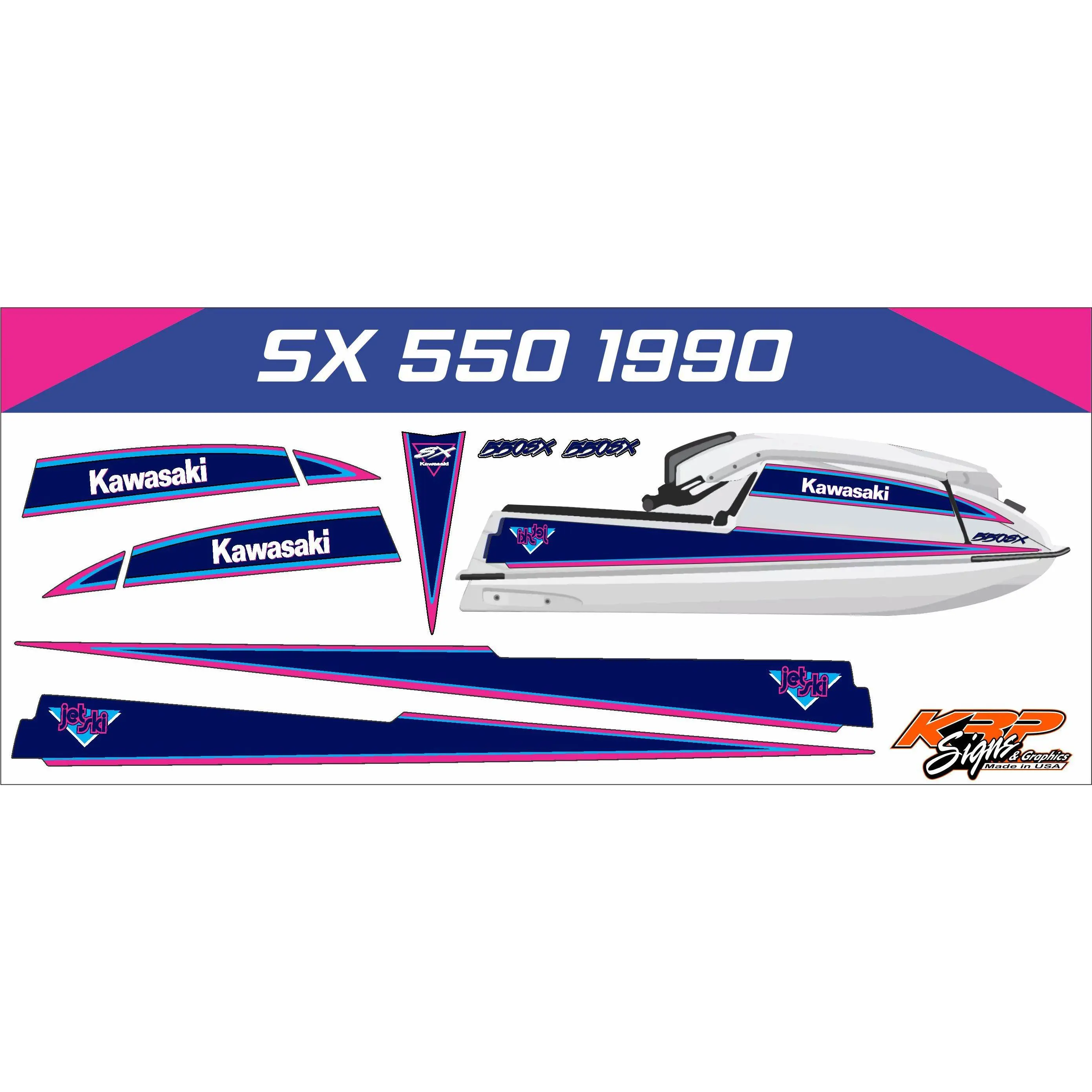 Kawasaki SX 550 1990 Graphics / Decal / Sticker Kit
