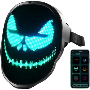 LED Mask-App Programmable Control Glowing, RGB Full Color Light up Mask, for Kids Men Women Halloween Costume Cosplay Party Gift (3AA Battery) AINSKO