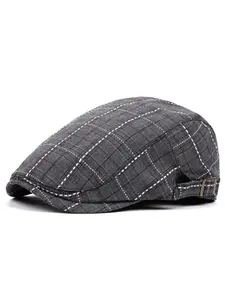 Retro-style duckbill cap, men's plaid front cap, women's duckbill cap, new spring/summer fashion accessory, beret, Casual Outfits Cap, Casual Hat