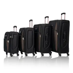 SoftshellLuggage Expandable 4 Piece Set Suitcase Softside Lightweight Luggage Travel Set