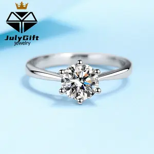 Women Classic synthetic Moissanite Rings