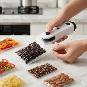 Small household portable mini snack sealer, bottle opener, plastic bag sealing clip, plastic sealing heat sealer