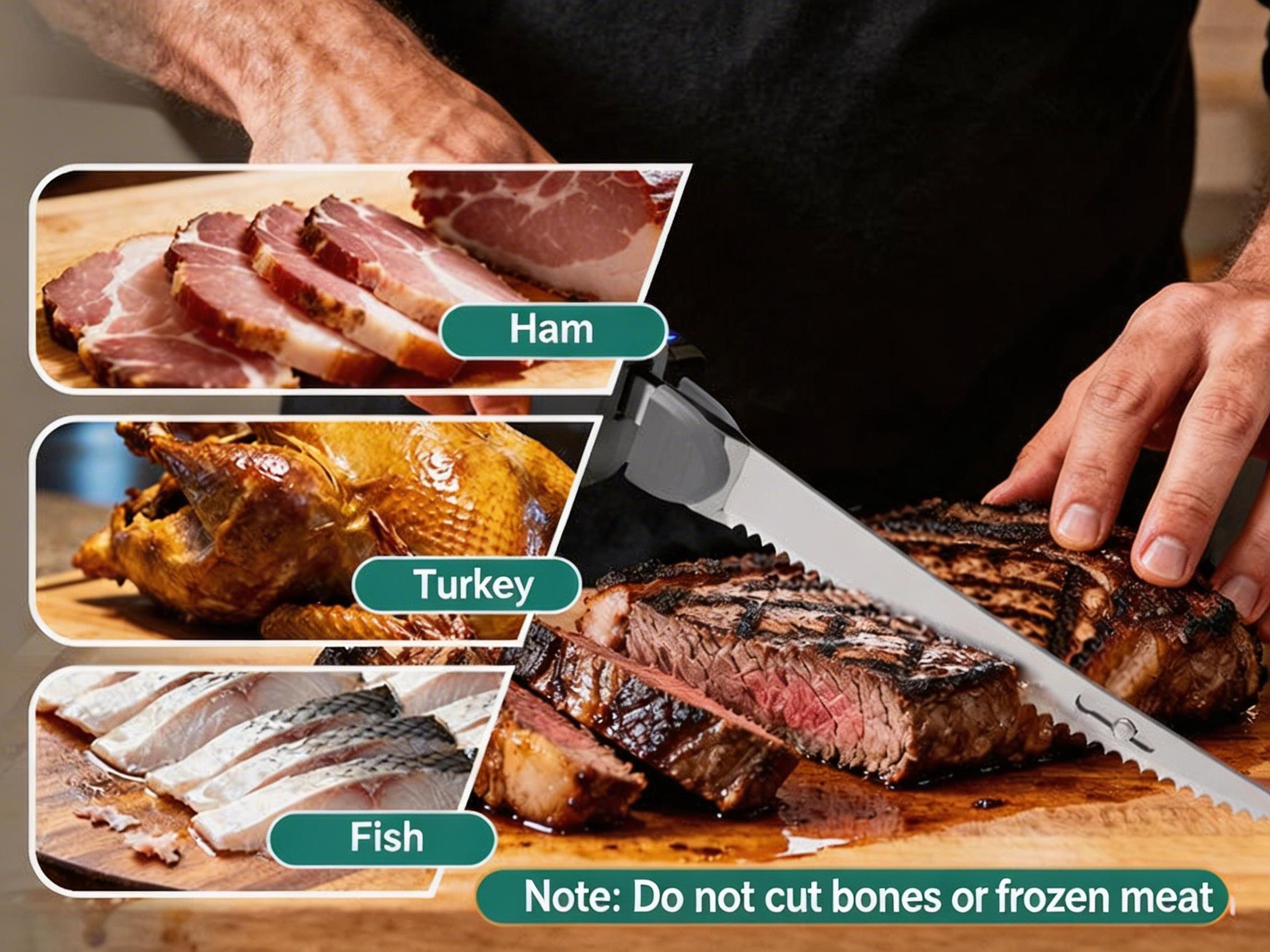 Dual-use electric slicer, rechargeable kitchen lithium battery high-carbon steel, slices bread, bones, outdoor electric fish knife, camping