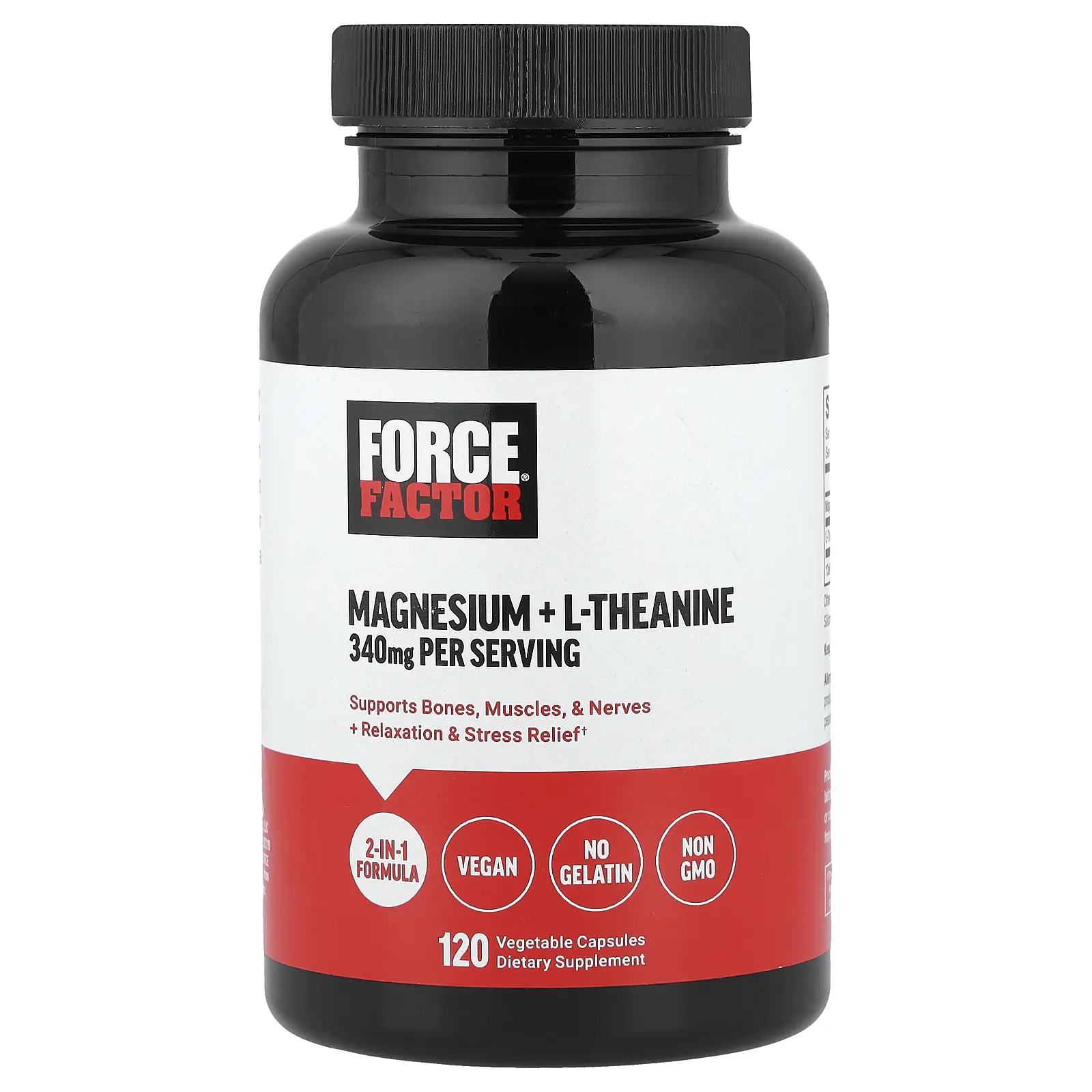 Force Factor Magnesium + L-Theanine, 120 Vegetable Capsules Force Factor Magnesium + L-Theanine, 120 Vegetable Capsules