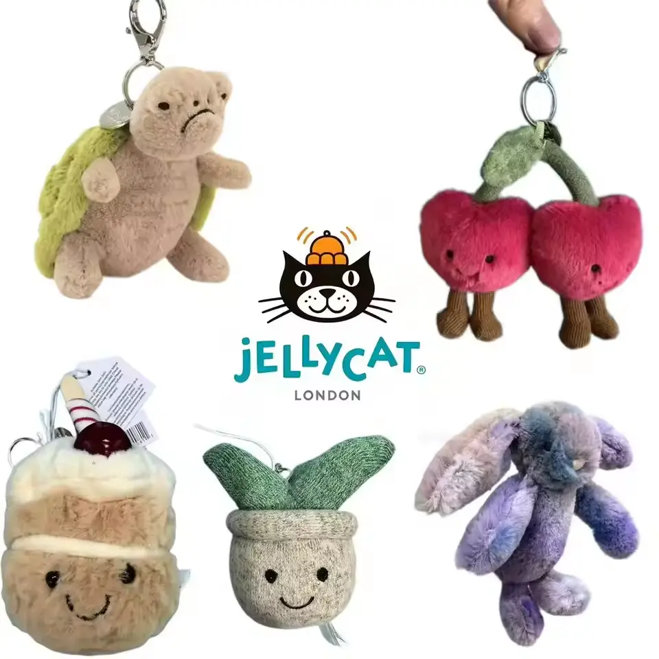2026 JELLYCAT Kawaii Plush Keychain Collection, Super Soft Cute Animal Bag Charm Keyring, Must-Have Trendy Backpack Accessory, Best Back To School Birthday Christmas Gift
