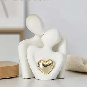 Embrace — Abstract ceramic couple sculpture