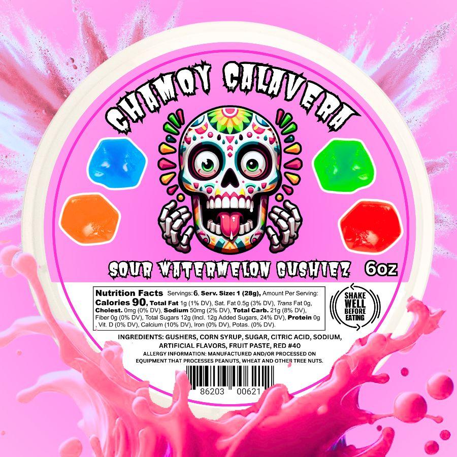 Sour Watermelon Gushiez 6oz Jar - Sour Candy -  sour snack | Chamoy Calavera sour snack sour belt sweet sour power tiktok viral