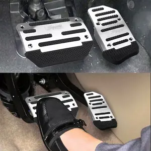 Universal Silver Non Slip Automatic Gas Foot Brake Pedal Cover Pad Accessories