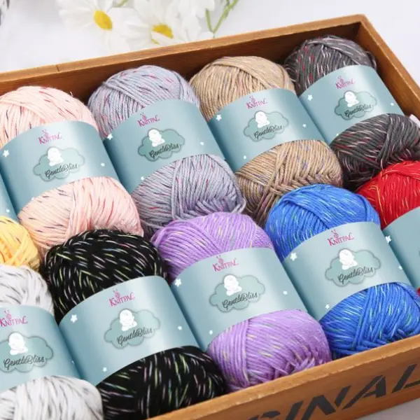 KnitPal GentleBliss Baby-Soft Acrylic DK Weight Premium Yarn - 4 Skeins (880 Yds/400g), Beginner Friendly Knitting Supplies, Subtle Variegated, 17 Sts x 22 Rows, Machine Wash, Crocheting Accessories for Baby Garments & Lightweight All-Season Items, Cleane