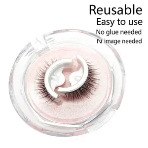 2 Pairs Self-Adhesive False Eyelashes - No Glue Cat-Eye Mink Lash Extensions, Reusable Press-On Lashes with C Curl, Natural & Voluminous Styles for Beginners & Pros, Eyelash Accessories, Beginner Friendly Lashes, Curl Enhancing Lashes, Fluffy Texture