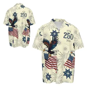 USA 250 Anniversary Eagle 1776-2026 Hawaii Shirt, American Eagle Patriotic Shirt, 250 Years Of Freedom Button Shirt, Gift for Him Her