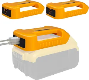 2Packs Battery Mount Holder for Dwalt 20V 60V Battery, Dock Holder with UBS & Type-C Port Fit for DCB200 DCB203 DCB205 DCB206 Battery