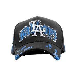 DANDY HATS X SAD BOYZ BLUE ANGELS COLLAB BLACK SNAPBACK HAT – Mens Hats with Adjustable Unisex Fit, Dark Street Gorra para Hombres, Statement Outfit & Fashion Gift