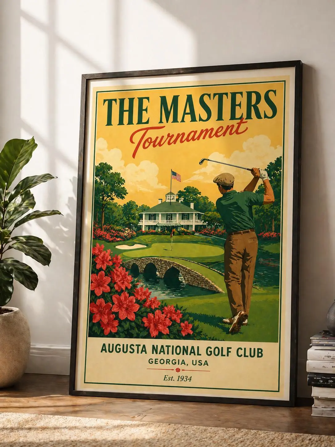 Vintage Masters Golf Poster, Augusta National Wall Art, Classic Golf Print, Retro Sports Decor, Golf Lover Gift