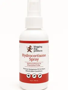 Blogging Dog Products Hydrocortisone Spray for Dogs 1% Hydrocortisone 0.5% Pramoxine 4 oz Fast Acting Relief for Hot Spots Itch & Skin Irritation