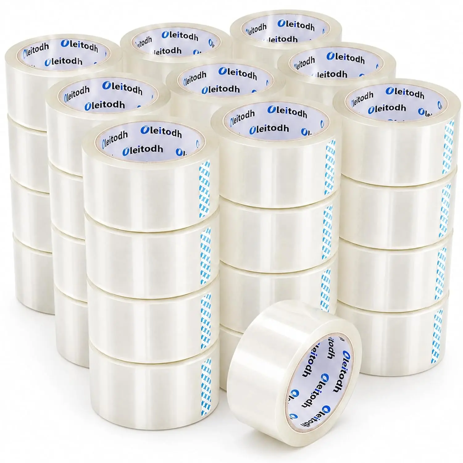 Oleitodh 24 Rolls Clear Packing Tape Bulk, 3" x 55 yd Shipping Tape, 1320 Total Yards, 2.7 Mil Heavy Duty Packaging Tape Refills, 3" Core Box Tape for Moving, Mailing, Warehouse & Office