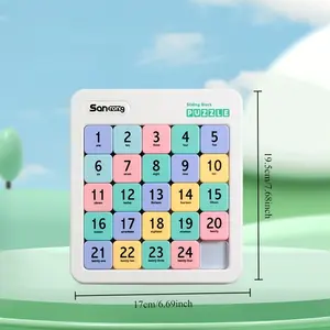 1pc Digital Slider Puzzle Ornament - 4x4, 5x5, 6x6 Digital Puzzle, Digital Game for Adults, Sliding Mechanism, Durable, Unlockable and Detachable - Portable Logic Thinking Training Gift, Perfect for Family Game Nights, Party Entertainment, and a Unique Ha