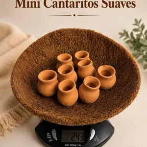 8 Mini Clay Pots