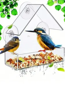 Acrylic Transparent Bird Feeder with Suction Cup