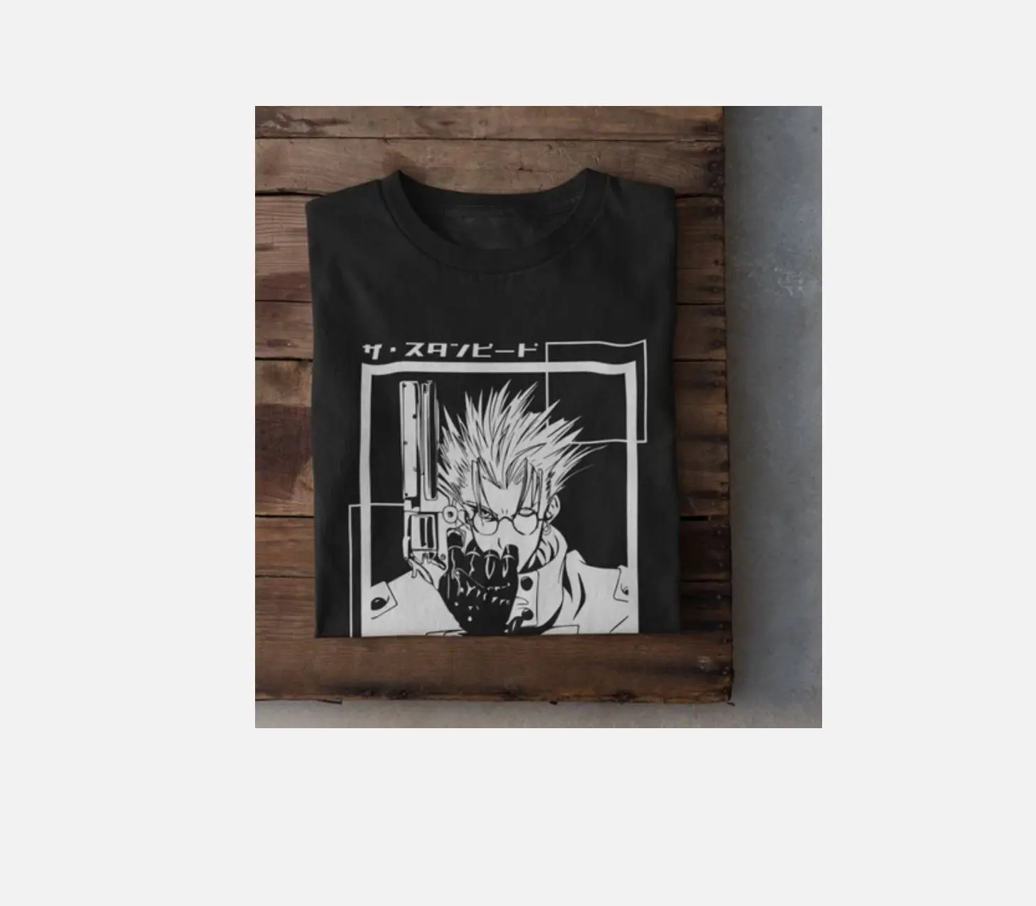 Trigun Vash The Stampede Moon Anime Manga T-Shirt All Colors, Gift for Women Men, Made In USA, US Size S-6XL, 100% cotton, Classic Fit, Unisex T-Shirt
