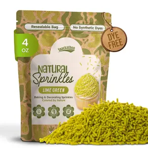 Snackathon Natural Dye-Free Green Sprinkles for Baking & Decorating (Jimmies)