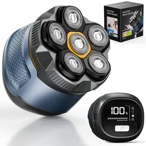 6D Electric Hair Shaver Clipper for Men, USB Rechargeable Cordless Razor with Magnetic Suction Net, LED Power Display, 6 Floating Blades, Rotating Blade Head, Short Hair Recommended, Ideal for Home & Travel, Gift for Men Indoor Recreation