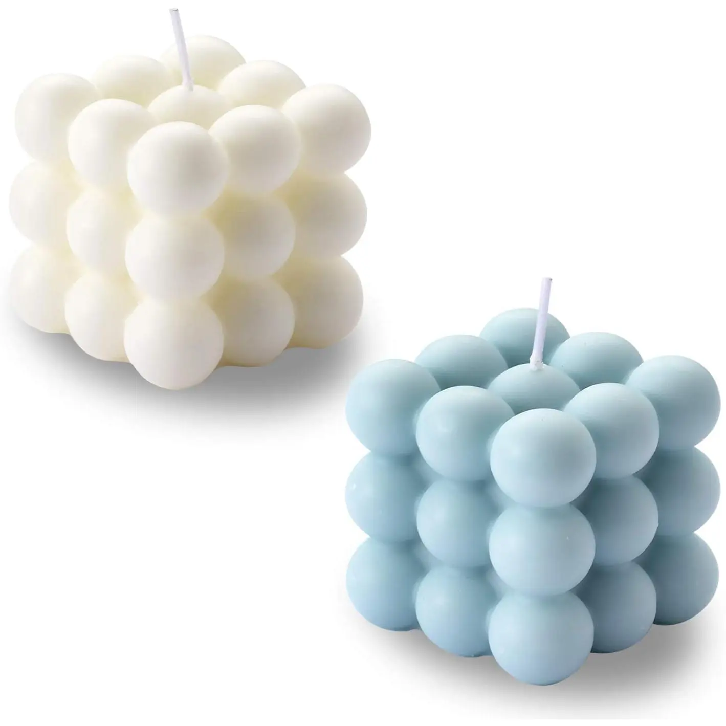 2-Piece Cube Soy Wax Bubble Candle Set Pack - Aroma Household Candle, Home Decoration for Gifting, Scented Candle