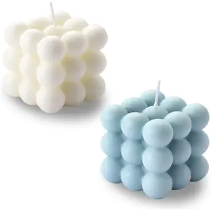 Bubble Candle - Cube Soy Wax Candles, Home Decor Candle, Scented Candle Set 2 Pieces, Home Use and Gifting