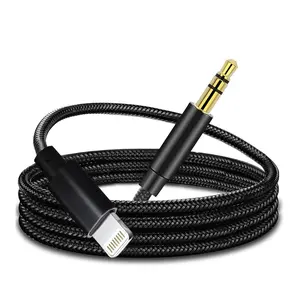 Aux Cord for , Lightning to 3.5 mm AUX  for  Stereo, Speaker, Headphone, Auxiliary Audio Jack  Compatible with  14 13 12 11 XS XR X 8 7 SE, 3.3FT (Black-2)