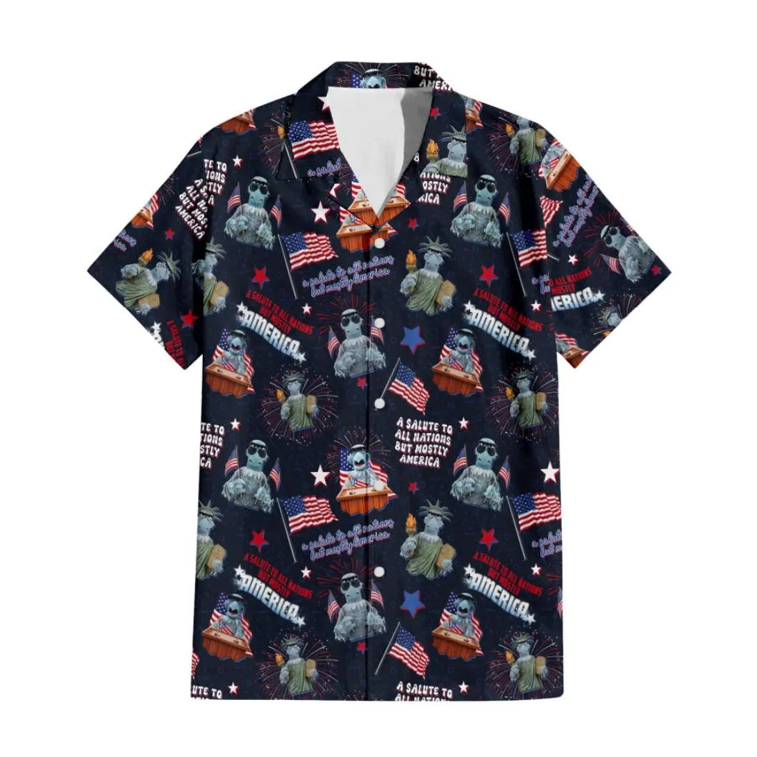 Sam Eagle Hawaiian Shirt, Muppet Show Shirt, 4th Of July Hawaiian Shirt, Beach Summer Vacation Shirt