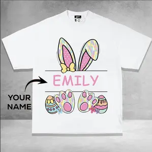 Easter Bunny Shirt, Custom name "Emily" Shirt, Easter Day Gift, Happy Easter day 2025 Shirt with Family