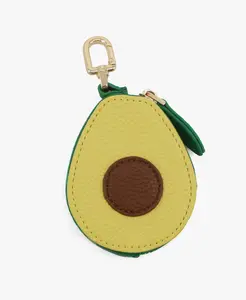 Avocado Fruit Coin Purse Bag Charm Keychain, Mini Charm Kawaii Leather Coin Purse Pouch Holder for Airtag Handbag Tote Wallet