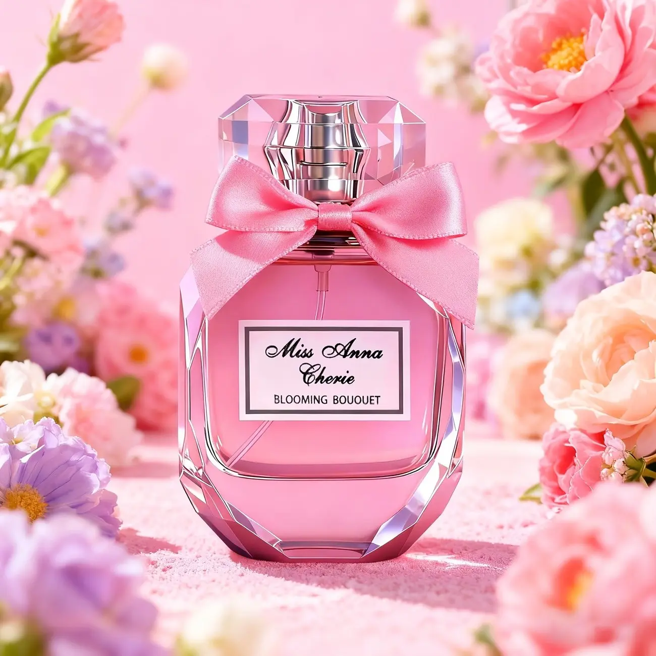 Floral Sweetheart Perfume, 1.69 Oz/0.34 Oz, Pure Bottle with Elegant Bow, Rose & Musk Scent, Floral Scents, Long-Lasting, Perfect Christmas Gift, Elegant Floral Fragrance