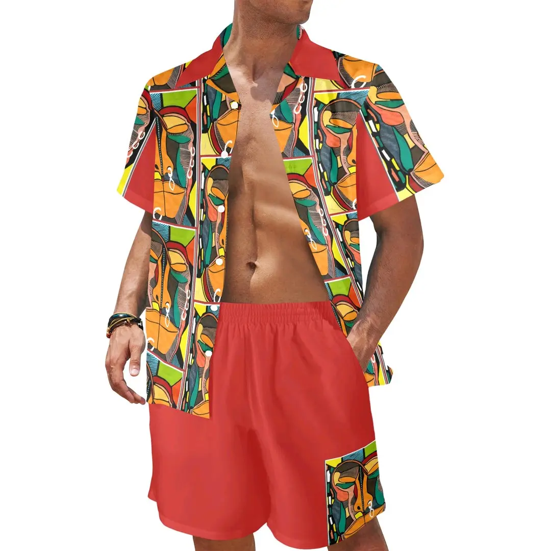 Amoredic Bemba Print Passport Papi 2 Piece Shorts For Men Clothing Menswear Outfit Stylish