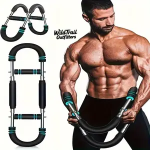 Adjustable Power Twister Bar, Arm Trainer & Chest Workout Equipment, Upper Body Strength Training for Men, Portable Spring Resistance Home Fitness Tool for Shoulder & Arm Muscle Training press machine
