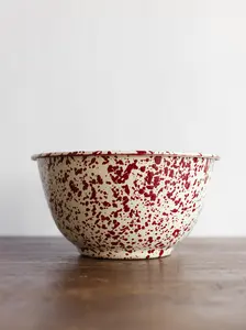 Enamel Splatter Large Salad Bowl