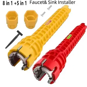 8-In-1 + 5-In-1 Sink Faucet Installation & Repair Tool, Multifunctional Non-Slip Wrench, Bathroom and Kitchen Plumbing Tools