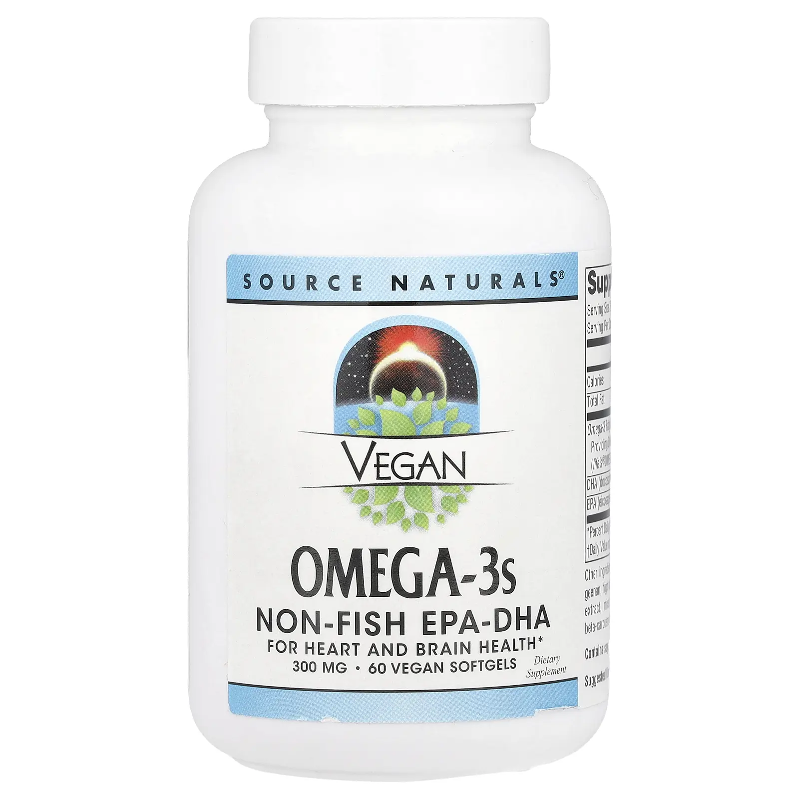 Source Naturals Vegan Omega-3s, Non-Fish EPA-DHA, 300 mg, 60 Vegan Softgels