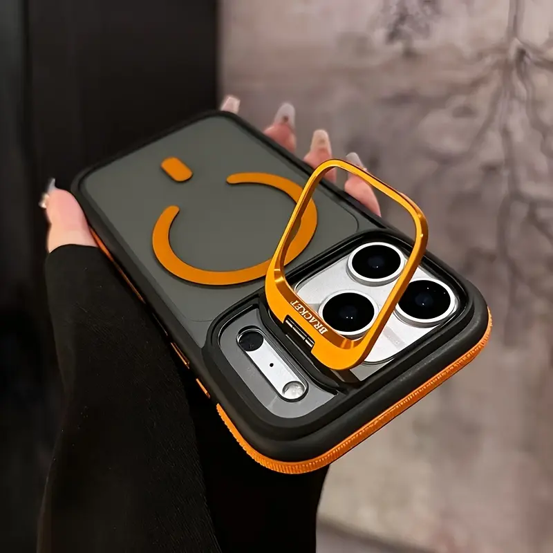 Magnetic phone case with anti-slip edge bracket for iPhone 17 Pro Max 16 15 14 13 12 11 Plus Pro Max 17 Air.Includes wireless charging case, drop-proof and shockproof stylish phone case, Magsafe, perfect for Halloween and Christmas gifts