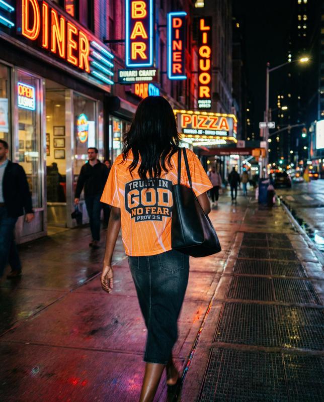 No Fear Orange Boxy Football Jersey