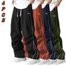 Men’s 4-Pieces Retro Highstreet Streetwear Joggers Sweatpants - Summer American Fashion Style, Loose Fit, Drawstring, Embroidered Colorblock, Breathable, Daily Wear, Ideal Father’s Day Gift (Men’s Clothing)