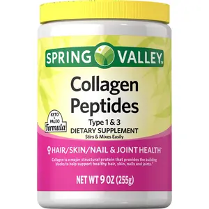 Spring Valley Collagen Peptides Type 1 & 3 9oz Dietary Supplement Healthy Skin, Hair, Nails & Joints - Supports Wellness Routine - Healthcare Powder